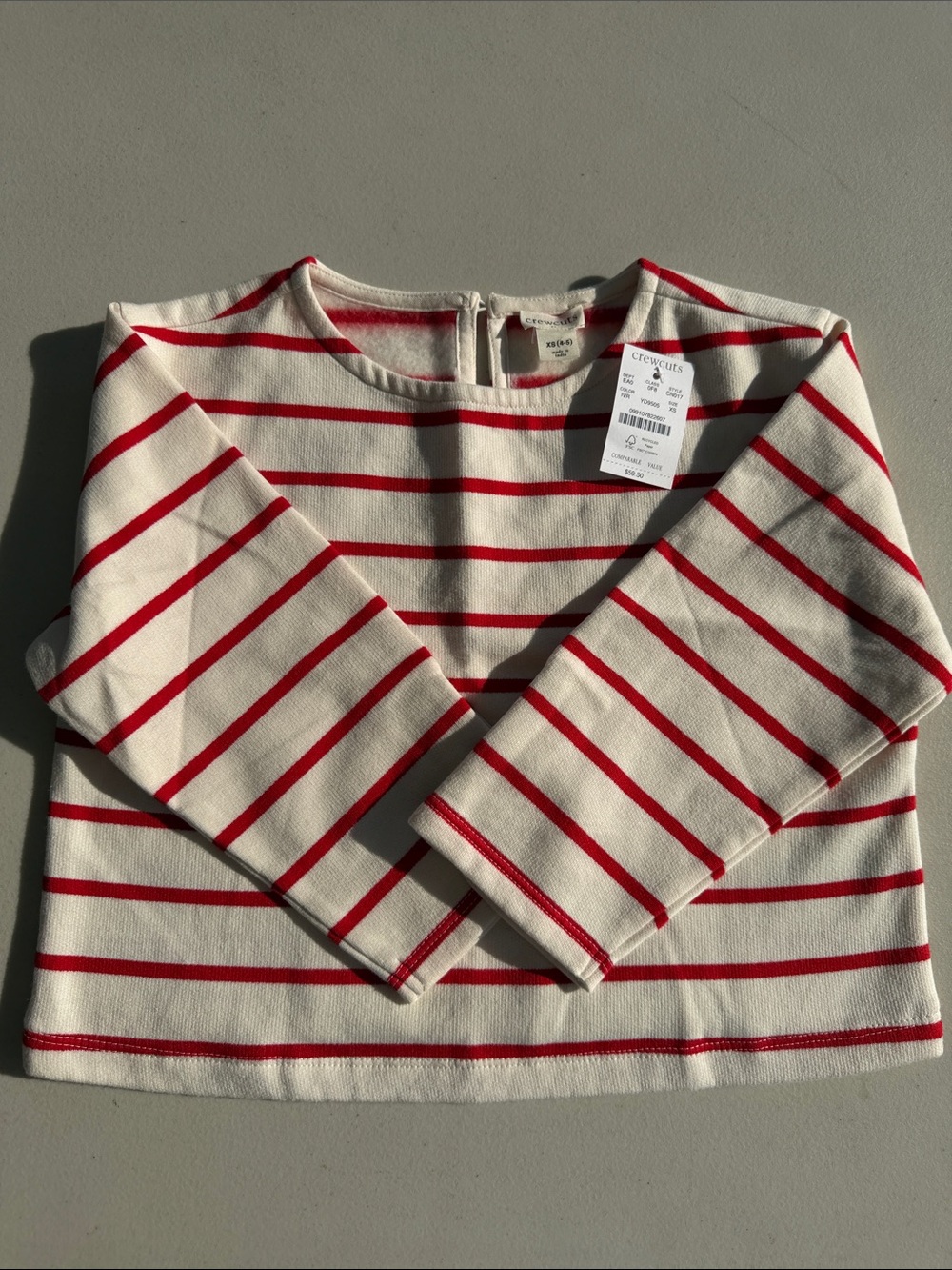 J. Crew Cream Sweater with Red Stripes